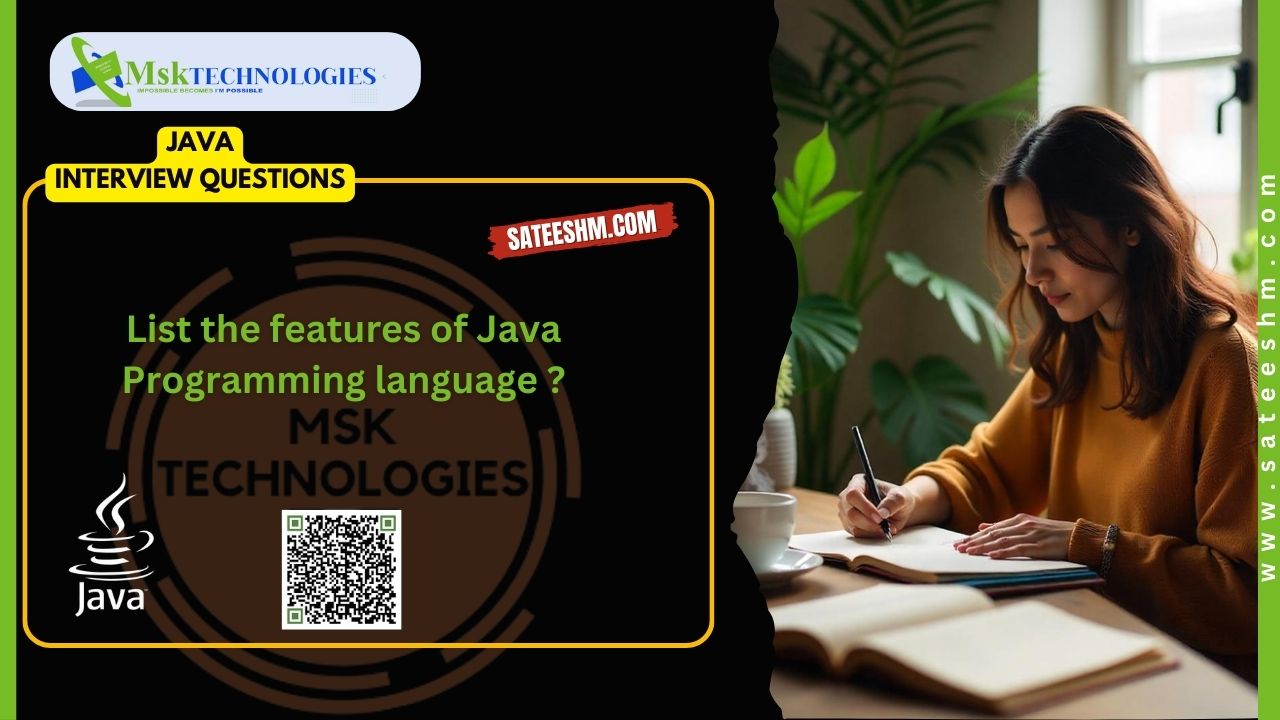 List the features of Java Programming language